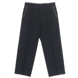 Gucci 751787 No-tuck Single Pants With Logo Patch Slacks Black 48 Made In Italy